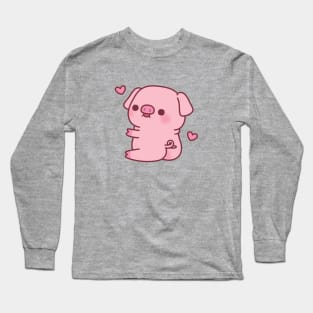 Cute Chubby Pig With Big Butts Long Sleeve T-Shirt